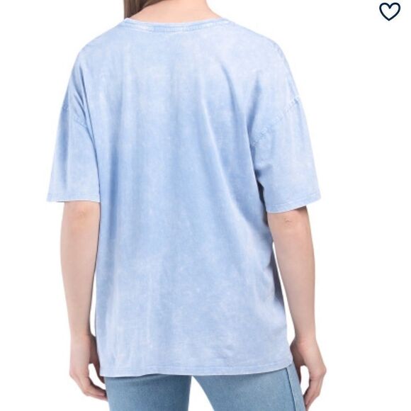 7 FOR ALL MANKIND Blue Distressed Short Sleeves Cotton Top.Size S - Picture 2 of 9